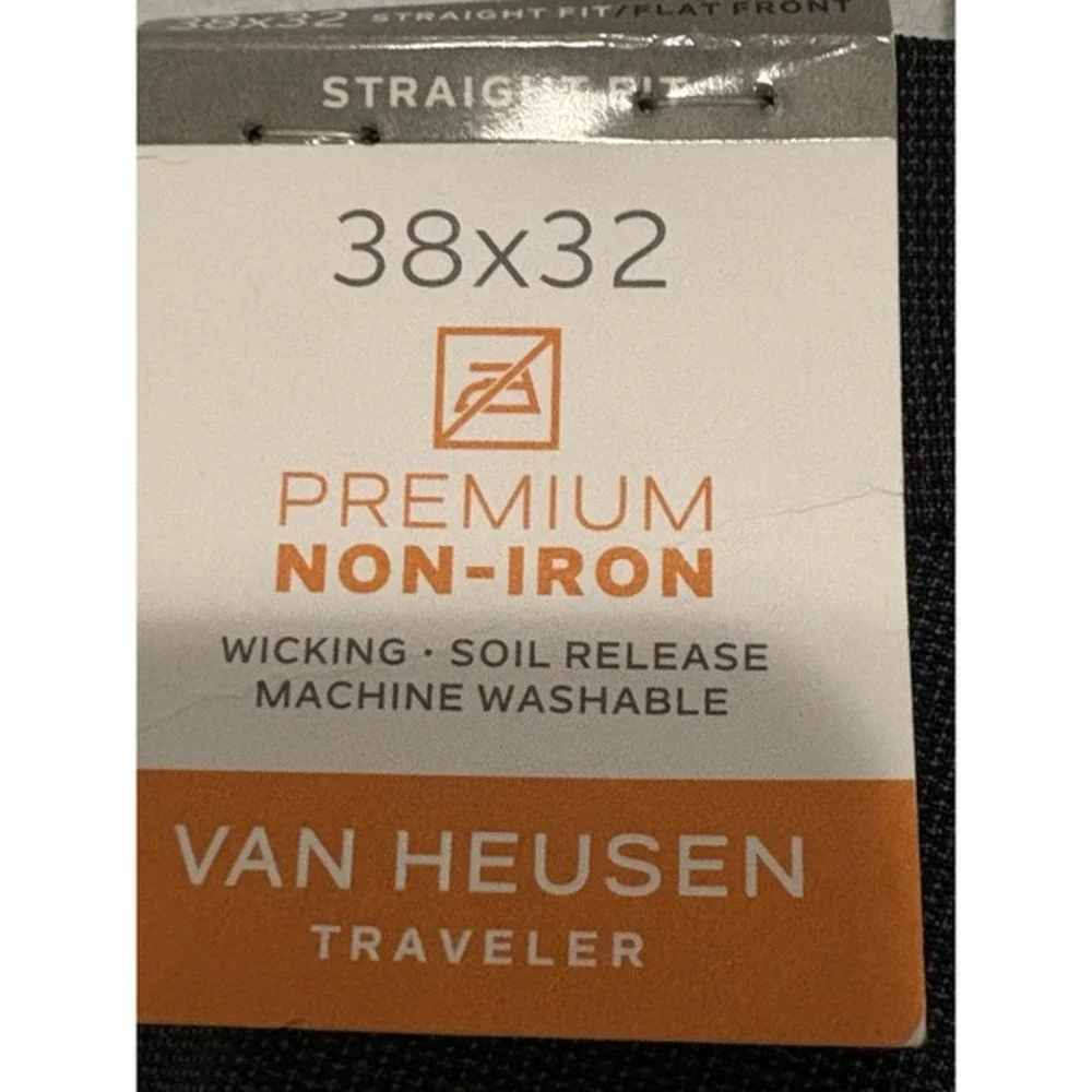 Van Heusen Traveler Straight Fit‎ Premium  Men's Pants 38x32 Charcoal Gray